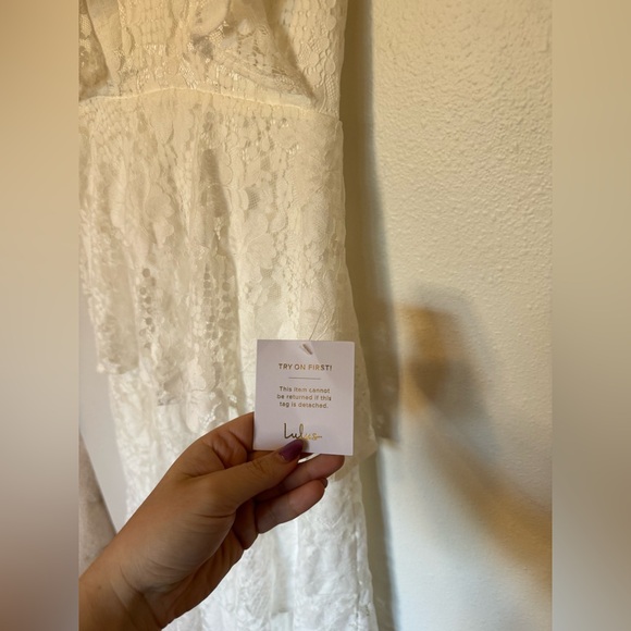 NEW Lulus Molinetto Lace Riffle Tiered Maxi Dress White Bridal Size XS NWT - Picture 9 of 11